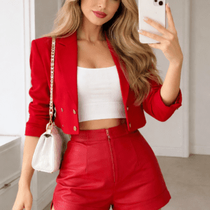 Short vermelho confortável e ideal para looks de festa.
