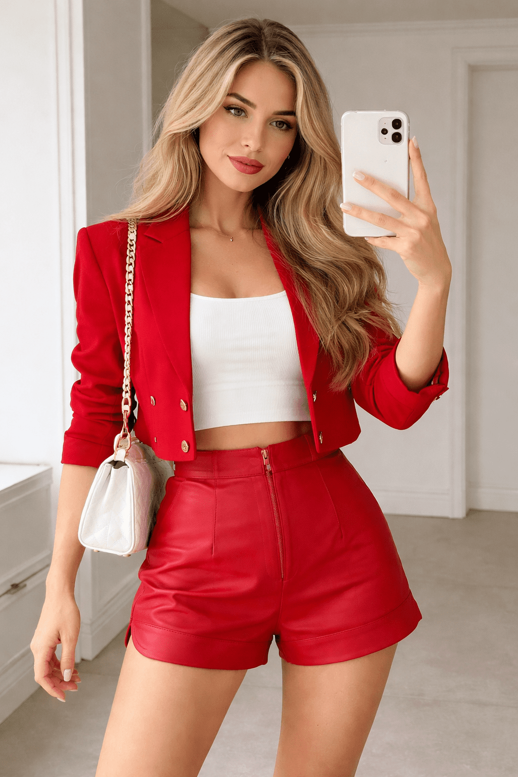 Short vermelho confortável e ideal para looks de festa.